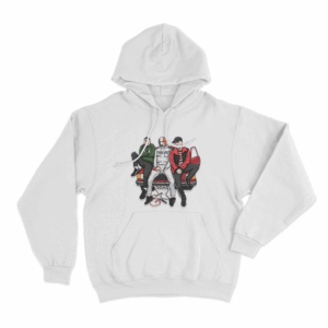 Kneecap Trio Car Unisex Hoodie White