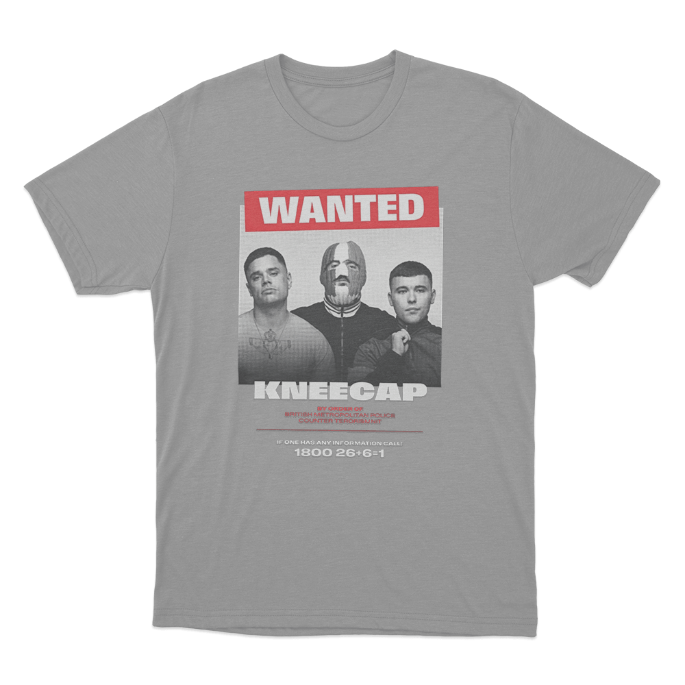 Kneecap Wanted Poster Unisex T Shirt Grey Kneecap Wanted Poster Unisex T Shirt Grey