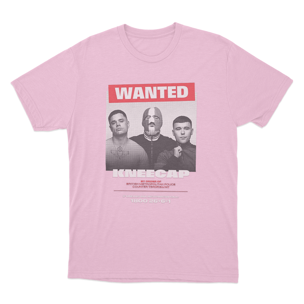 Kneecap Wanted Poster Unisex T Shirt Pink Kneecap Wanted Poster Unisex T Shirt Pink