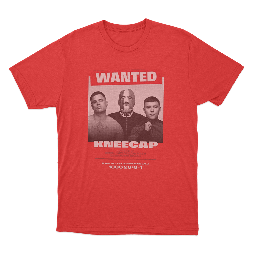 Kneecap Wanted Poster Unisex T Shirt Red Kneecap Wanted Poster Unisex T Shirt Red